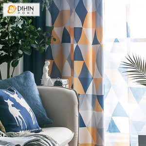 DIHIN HOME Modern Geometry Printed,Blackout Grommet Window Curtain for Living Room ,52x63-inch,1 Panel Roman Shades Curtains Window Blinds custom curtains blackout curtains curtains for living room sheer curtains curtain fabric linen curtains kitchen curtains velvet curtains pinch pleat curtains bay window curtains outdoor curtains pleated curtains floral curtains dining room curtains kitchen valances drapes for bedroom patio curtains nursery curtains grommet curtains
