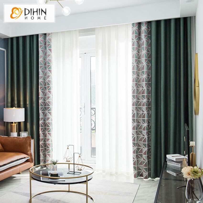 DIHIN HOME Modern Geometry Spliced Curtains,Blackout Grommet Window Curtain for Living Room ,52x63-inch,1 Panel Roman Shades Curtains Window Blinds custom curtains blackout curtains curtains for living room sheer curtains curtain fabric linen curtains kitchen curtains velvet curtains pinch pleat curtains bay window curtains outdoor curtains pleated curtains floral curtains dining room curtains kitchen valances drapes for bedroom patio curtains nursery curtains grommet curtains