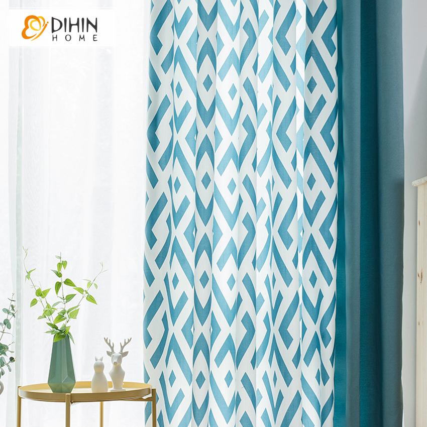 DIHIN HOME Modern Geometry Spliced Curtains，Blackout Grommet Window Curtain for Living Room ,52x63-inch,1 Panel Roman Shades Curtains Window Blinds custom curtains blackout curtains curtains for living room sheer curtains curtain fabric linen curtains kitchen curtains velvet curtains pinch pleat curtains bay window curtains outdoor curtains pleated curtains floral curtains dining room curtains kitchen valances drapes for bedroom patio curtains nursery curtains grommet curtains