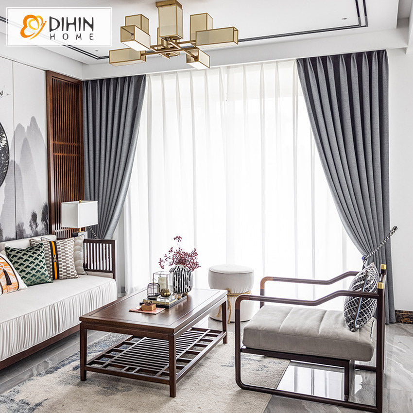 DIHIN HOME Modern Gray Cotton Linen Blackout Curtains,Grommet Window Curtain for Living Room ,52x63-inch,1 Panel Roman Shades Curtains Window Blinds custom curtains blackout curtains curtains for living room sheer curtains curtain fabric linen curtains kitchen curtains velvet curtains pinch pleat curtains bay window curtains outdoor curtains pleated curtains floral curtains dining room curtains kitchen valances drapes for bedroom patio curtains nursery curtains grommet curtains