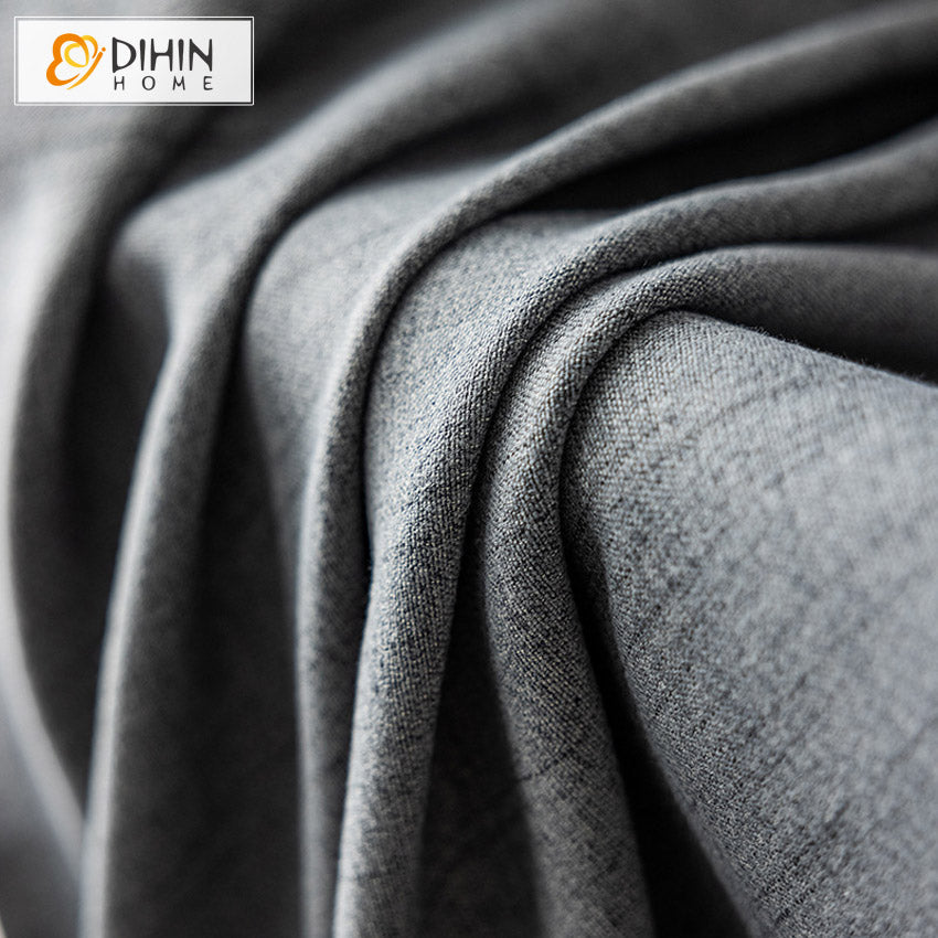 DIHIN HOME Modern Gray Cotton Linen Blackout Curtains,Grommet Window Curtain for Living Room ,52x63-inch,1 Panel Roman Shades Curtains Window Blinds custom curtains blackout curtains curtains for living room sheer curtains curtain fabric linen curtains kitchen curtains velvet curtains pinch pleat curtains bay window curtains outdoor curtains pleated curtains floral curtains dining room curtains kitchen valances drapes for bedroom patio curtains nursery curtains grommet curtains