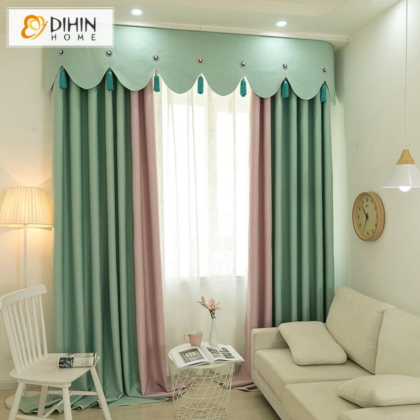 DIHIN HOME Modern Green and Pink Color Simple Valance,Blackout Curtains Grommet Window Curtain for Living Room ,52x84-inch,1 Panel Roman Shades Curtains Window Blinds custom curtains blackout curtains curtains for living room sheer curtains curtain fabric linen curtains kitchen curtains velvet curtains pinch pleat curtains bay window curtains outdoor curtains pleated curtains floral curtains dining room curtains kitchen valances drapes for bedroom patio curtains nursery curtains grommet curtains