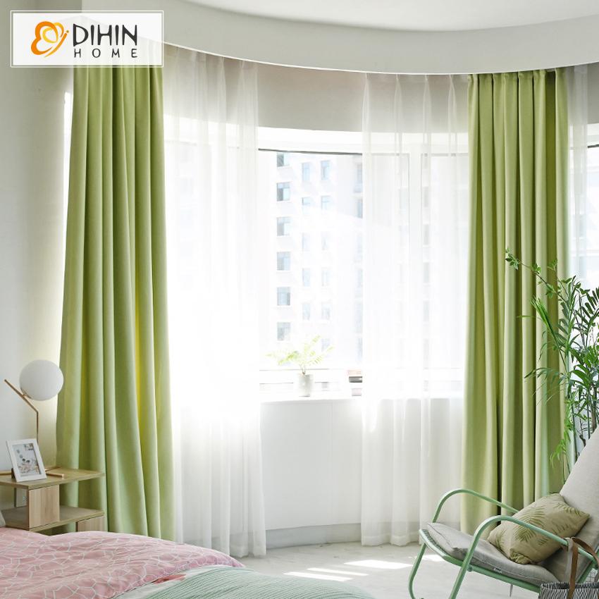 DIHIN HOME Modern Green Color Cotton Linen Curtain ,Blackout Curtains Grommet Window Curtain for Living Room ,52x84-inch,1 Panel Roman Shades Curtains Window Blinds custom curtains blackout curtains curtains for living room sheer curtains curtain fabric linen curtains kitchen curtains velvet curtains pinch pleat curtains bay window curtains outdoor curtains pleated curtains floral curtains dining room curtains kitchen valances drapes for bedroom patio curtains nursery curtains grommet curtains