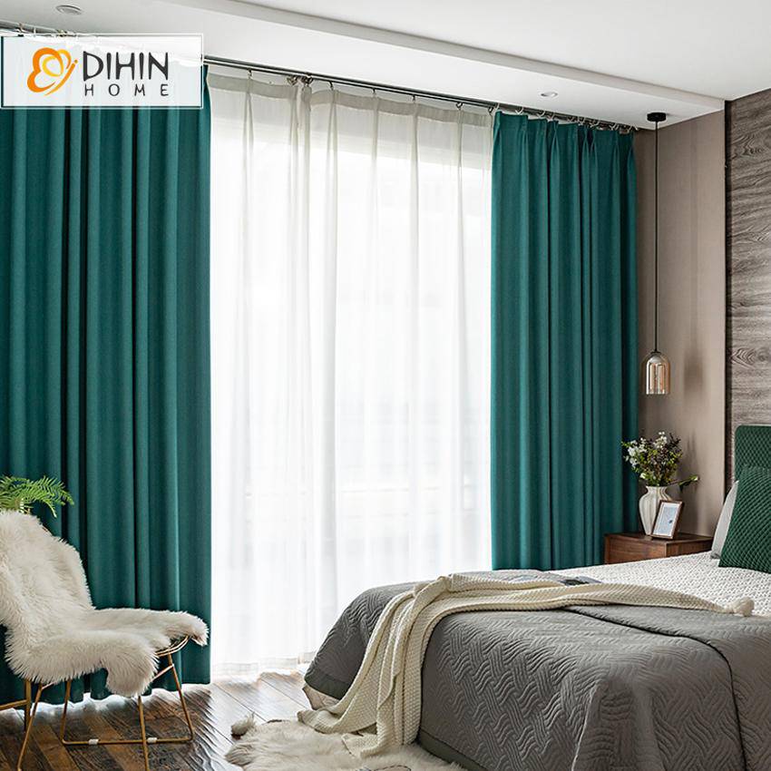 DIHIN HOME Modern Green Color High Quality Curtains,Blackout Grommet Window Curtain for Living Room ,52x63-inch,1 Panel Roman Shades Curtains Window Blinds custom curtains blackout curtains curtains for living room sheer curtains curtain fabric linen curtains kitchen curtains velvet curtains pinch pleat curtains bay window curtains outdoor curtains pleated curtains floral curtains dining room curtains kitchen valances drapes for bedroom patio curtains nursery curtains grommet curtains