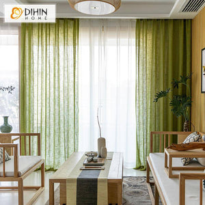 DIHIN HOME Modern Green Day Curtain ,Sheer Curtain, Grommet Window Curtain for Living Room ,52x63-inch,1 Panel Roman Shades Curtains Window Blinds custom curtains blackout curtains curtains for living room sheer curtains curtain fabric linen curtains kitchen curtains velvet curtains pinch pleat curtains bay window curtains outdoor curtains pleated curtains floral curtains dining room curtains kitchen valances drapes for bedroom patio curtains nursery curtains grommet curtains