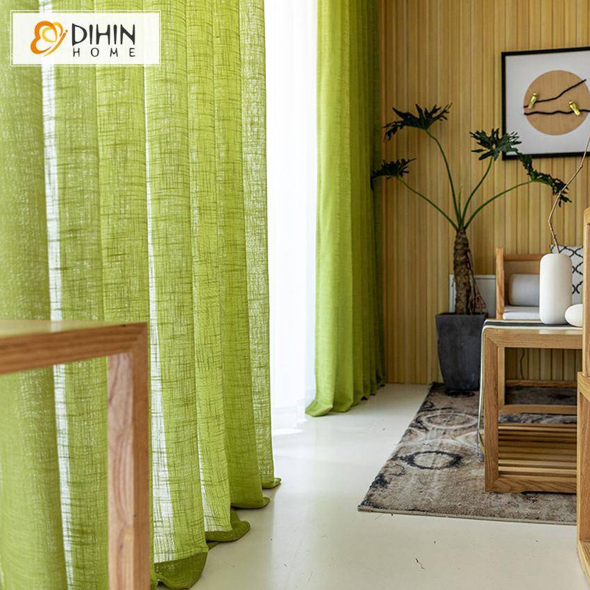 DIHIN HOME Modern Green Day Curtain ,Sheer Curtain, Grommet Window Curtain for Living Room ,52x63-inch,1 Panel Roman Shades Curtains Window Blinds custom curtains blackout curtains curtains for living room sheer curtains curtain fabric linen curtains kitchen curtains velvet curtains pinch pleat curtains bay window curtains outdoor curtains pleated curtains floral curtains dining room curtains kitchen valances drapes for bedroom patio curtains nursery curtains grommet curtains