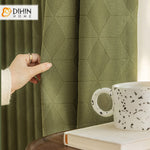DIHIN HOME Modern Green Geometric Jacquard,Blackout Grommet Window Curtain for Living Room ,52x63-inch,1 Panel Roman Shades Curtains Window Blinds custom curtains blackout curtains curtains for living room sheer curtains curtain fabric linen curtains kitchen curtains velvet curtains pinch pleat curtains bay window curtains outdoor curtains pleated curtains floral curtains dining room curtains kitchen valances drapes for bedroom patio curtains nursery curtains grommet curtains