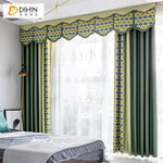 DIHIN HOME Modern Green Geometric Spliced Curtain With Valance ,Blackout Curtains Grommet Window Curtain for Living Room ,52x84-inch,1 Panel Roman Shades Curtains Window Blinds custom curtains blackout curtains curtains for living room sheer curtains curtain fabric linen curtains kitchen curtains velvet curtains pinch pleat curtains bay window curtains outdoor curtains pleated curtains floral curtains dining room curtains kitchen valances drapes for bedroom patio curtains nursery curtains grommet curtains