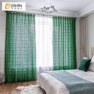 DIHIN HOME Modern Green Sheer Curtain, Grommet Window Curtain for Living Room ,52x63-inch,1 Panel Roman Shades Curtains Window Blinds custom curtains blackout curtains curtains for living room sheer curtains curtain fabric linen curtains kitchen curtains velvet curtains pinch pleat curtains bay window curtains outdoor curtains pleated curtains floral curtains dining room curtains kitchen valances drapes for bedroom patio curtains nursery curtains grommet curtains