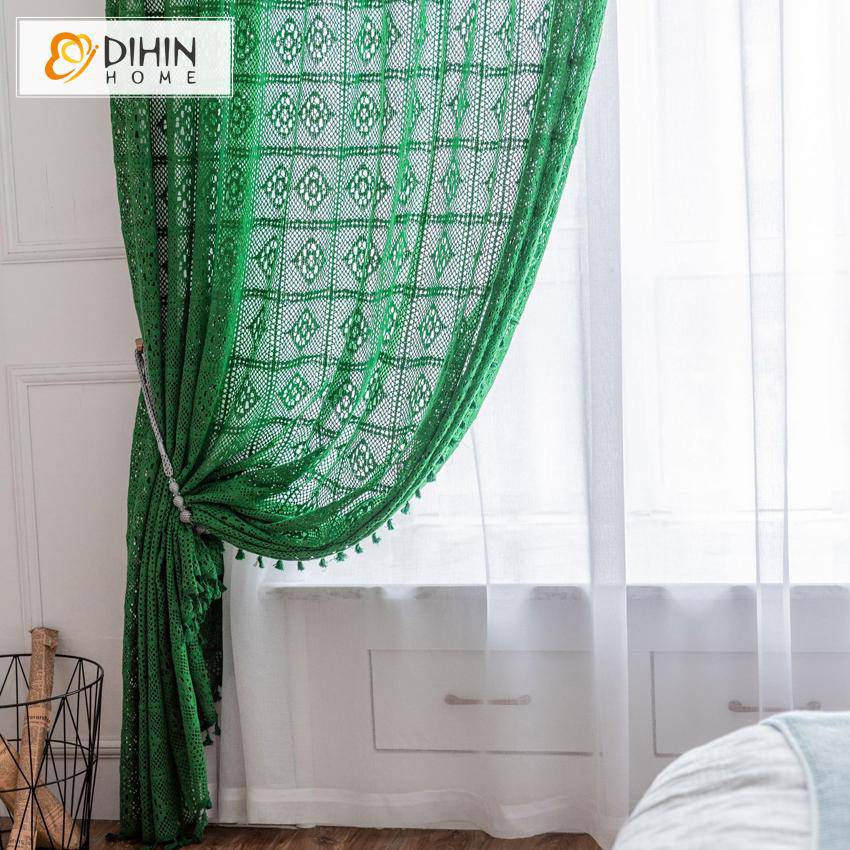 DIHIN HOME Modern Green Sheer Curtain, Grommet Window Curtain for Living Room ,52x63-inch,1 Panel Roman Shades Curtains Window Blinds custom curtains blackout curtains curtains for living room sheer curtains curtain fabric linen curtains kitchen curtains velvet curtains pinch pleat curtains bay window curtains outdoor curtains pleated curtains floral curtains dining room curtains kitchen valances drapes for bedroom patio curtains nursery curtains grommet curtains