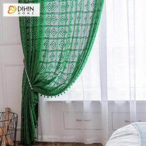 DIHIN HOME Modern Green Sheer Curtain, Grommet Window Curtain for Living Room ,52x63-inch,1 Panel Roman Shades Curtains Window Blinds custom curtains blackout curtains curtains for living room sheer curtains curtain fabric linen curtains kitchen curtains velvet curtains pinch pleat curtains bay window curtains outdoor curtains pleated curtains floral curtains dining room curtains kitchen valances drapes for bedroom patio curtains nursery curtains grommet curtains