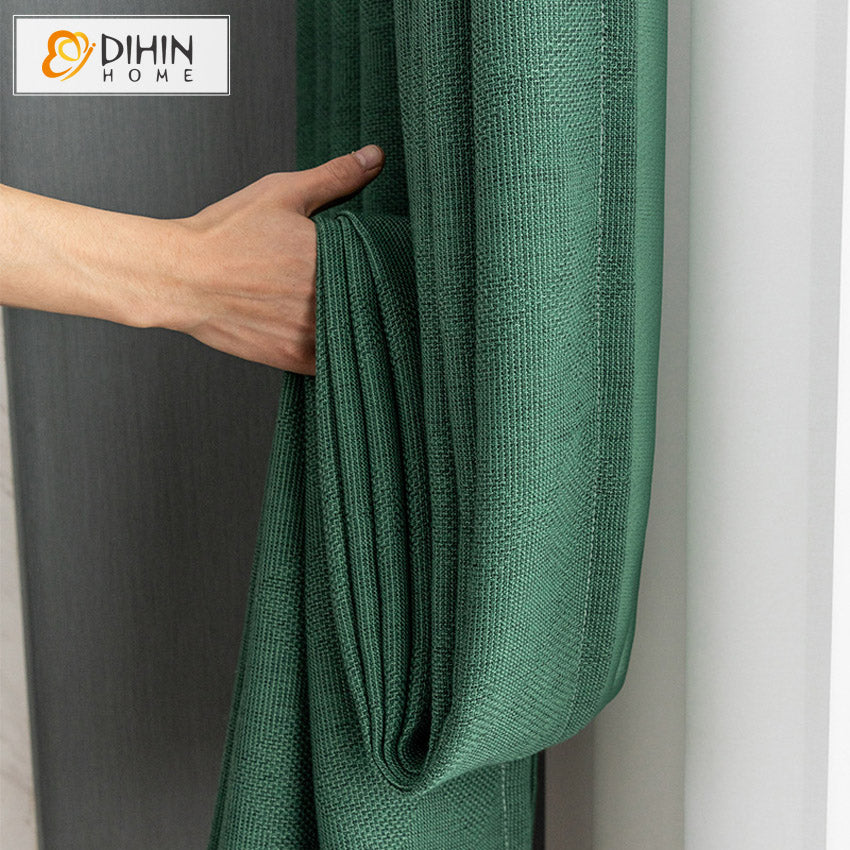 DIHIN HOME Modern Green Thick Cotton Linen Curtains,Grommet Window Curtain for Living Room ,52x63-inch,1 Panel Roman Shades Curtains Window Blinds custom curtains blackout curtains curtains for living room sheer curtains curtain fabric linen curtains kitchen curtains velvet curtains pinch pleat curtains bay window curtains outdoor curtains pleated curtains floral curtains dining room curtains kitchen valances drapes for bedroom patio curtains nursery curtains grommet curtains