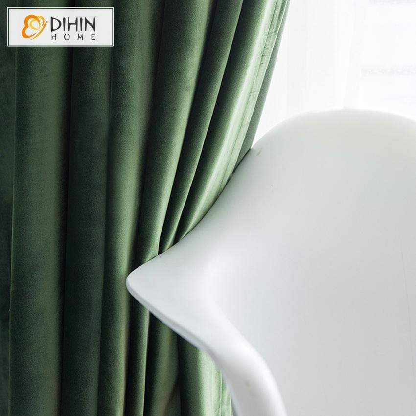 DIHIN HOME Modern Green Velvet Curtains ,Blackout Grommet Window Curtain for Living Room ,52x63-inch,1 Panel Roman Shades Curtains Window Blinds custom curtains blackout curtains curtains for living room sheer curtains curtain fabric linen curtains kitchen curtains velvet curtains pinch pleat curtains bay window curtains outdoor curtains pleated curtains floral curtains dining room curtains kitchen valances drapes for bedroom patio curtains nursery curtains grommet curtains