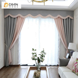 DIHIN HOME Modern Grey and Baby Pink High Quality Valance ,Blackout Curtains Grommet Window Curtain for Living Room ,52x84-inch,1 Panel Roman Shades Curtains Window Blinds custom curtains blackout curtains curtains for living room sheer curtains curtain fabric linen curtains kitchen curtains velvet curtains pinch pleat curtains bay window curtains outdoor curtains pleated curtains floral curtains dining room curtains kitchen valances drapes for bedroom patio curtains nursery curtains grommet curtains
