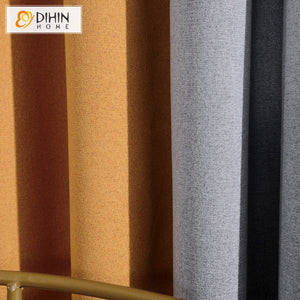 DIHIN HOME Modern Grey and Orange Cotton Linen,Blackout Curtains Grommet Window Curtain for Living Room,52x63-inch,1 Panel Roman Shades Curtains Window Blinds custom curtains blackout curtains curtains for living room sheer curtains curtain fabric linen curtains kitchen curtains velvet curtains pinch pleat curtains bay window curtains outdoor curtains pleated curtains floral curtains dining room curtains kitchen valances drapes for bedroom patio curtains nursery curtains grommet curtains