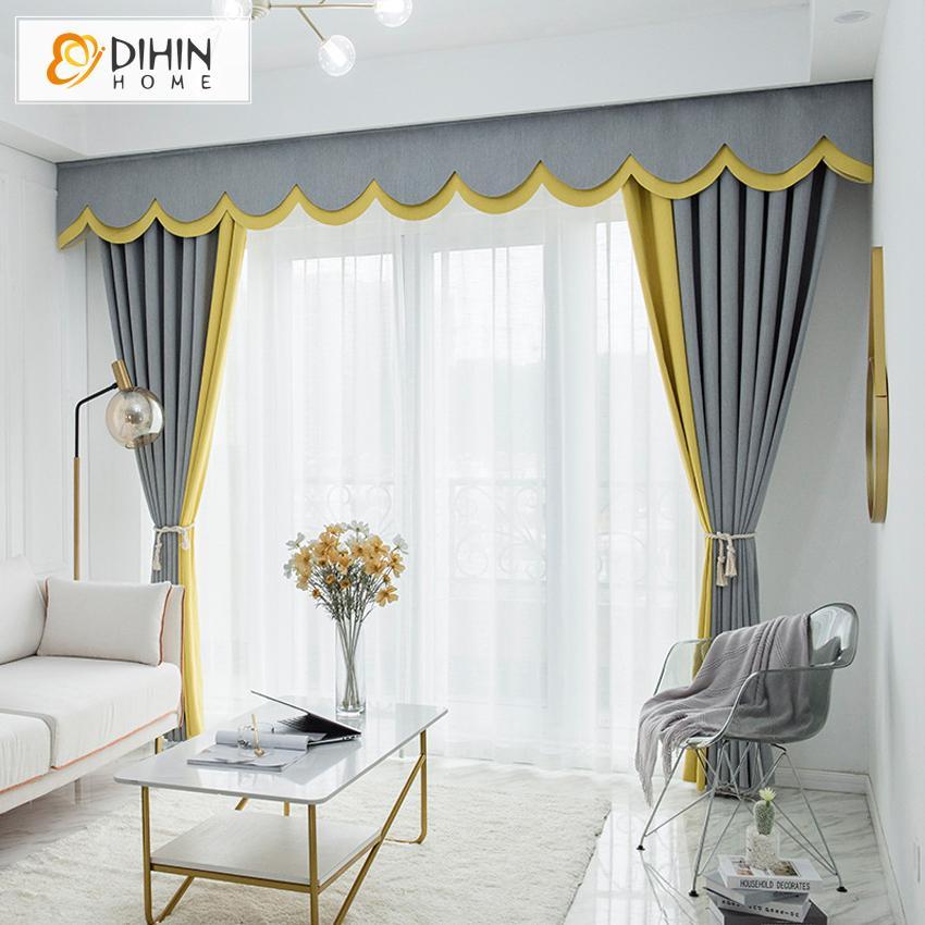 DIHIN HOME Modern Grey and Yellow High Quality Valance ,Blackout Curtains Grommet Window Curtain for Living Room ,52x84-inch,1 Panel Roman Shades Curtains Window Blinds custom curtains blackout curtains curtains for living room sheer curtains curtain fabric linen curtains kitchen curtains velvet curtains pinch pleat curtains bay window curtains outdoor curtains pleated curtains floral curtains dining room curtains kitchen valances drapes for bedroom patio curtains nursery curtains grommet curtains