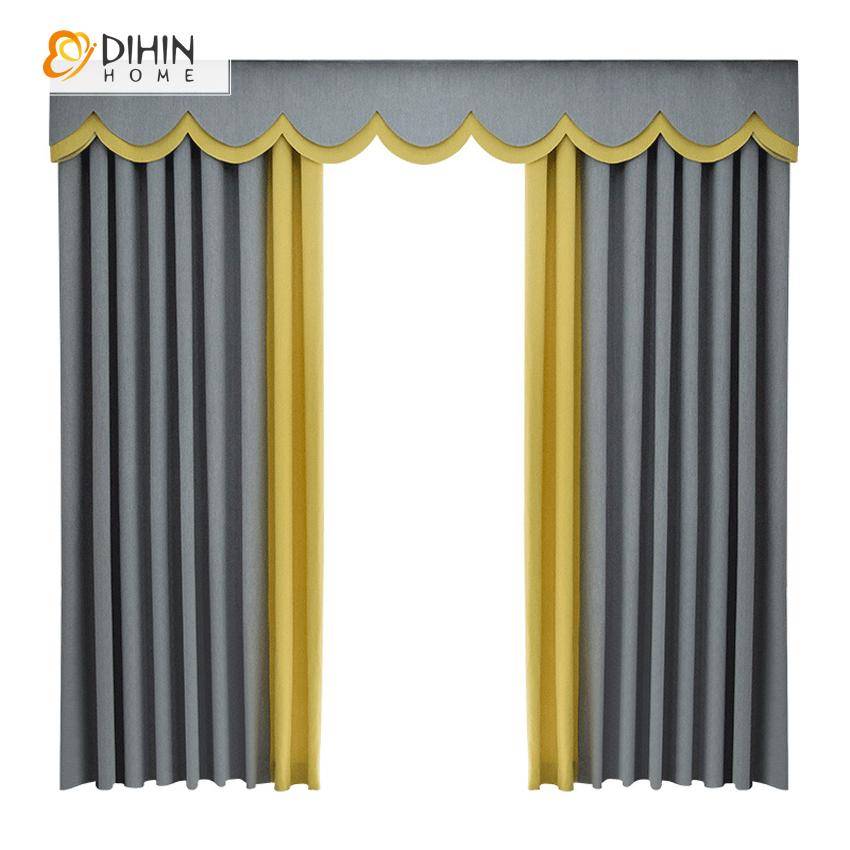 DIHIN HOME Modern Grey and Yellow High Quality Valance ,Blackout Curtains Grommet Window Curtain for Living Room ,52x84-inch,1 Panel Roman Shades Curtains Window Blinds custom curtains blackout curtains curtains for living room sheer curtains curtain fabric linen curtains kitchen curtains velvet curtains pinch pleat curtains bay window curtains outdoor curtains pleated curtains floral curtains dining room curtains kitchen valances drapes for bedroom patio curtains nursery curtains grommet curtains