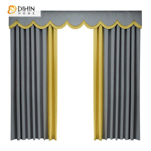 DIHIN HOME Modern Grey and Yellow High Quality Valance ,Blackout Curtains Grommet Window Curtain for Living Room ,52x84-inch,1 Panel Roman Shades Curtains Window Blinds custom curtains blackout curtains curtains for living room sheer curtains curtain fabric linen curtains kitchen curtains velvet curtains pinch pleat curtains bay window curtains outdoor curtains pleated curtains floral curtains dining room curtains kitchen valances drapes for bedroom patio curtains nursery curtains grommet curtains
