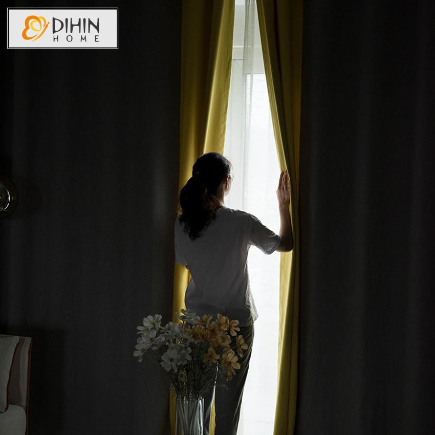 DIHIN HOME Modern Grey and Yellow High Quality Valance ,Blackout Curtains Grommet Window Curtain for Living Room ,52x84-inch,1 Panel Roman Shades Curtains Window Blinds custom curtains blackout curtains curtains for living room sheer curtains curtain fabric linen curtains kitchen curtains velvet curtains pinch pleat curtains bay window curtains outdoor curtains pleated curtains floral curtains dining room curtains kitchen valances drapes for bedroom patio curtains nursery curtains grommet curtains