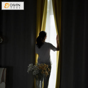 DIHIN HOME Modern Grey and Yellow High Quality Valance ,Blackout Curtains Grommet Window Curtain for Living Room ,52x84-inch,1 Panel Roman Shades Curtains Window Blinds custom curtains blackout curtains curtains for living room sheer curtains curtain fabric linen curtains kitchen curtains velvet curtains pinch pleat curtains bay window curtains outdoor curtains pleated curtains floral curtains dining room curtains kitchen valances drapes for bedroom patio curtains nursery curtains grommet curtains