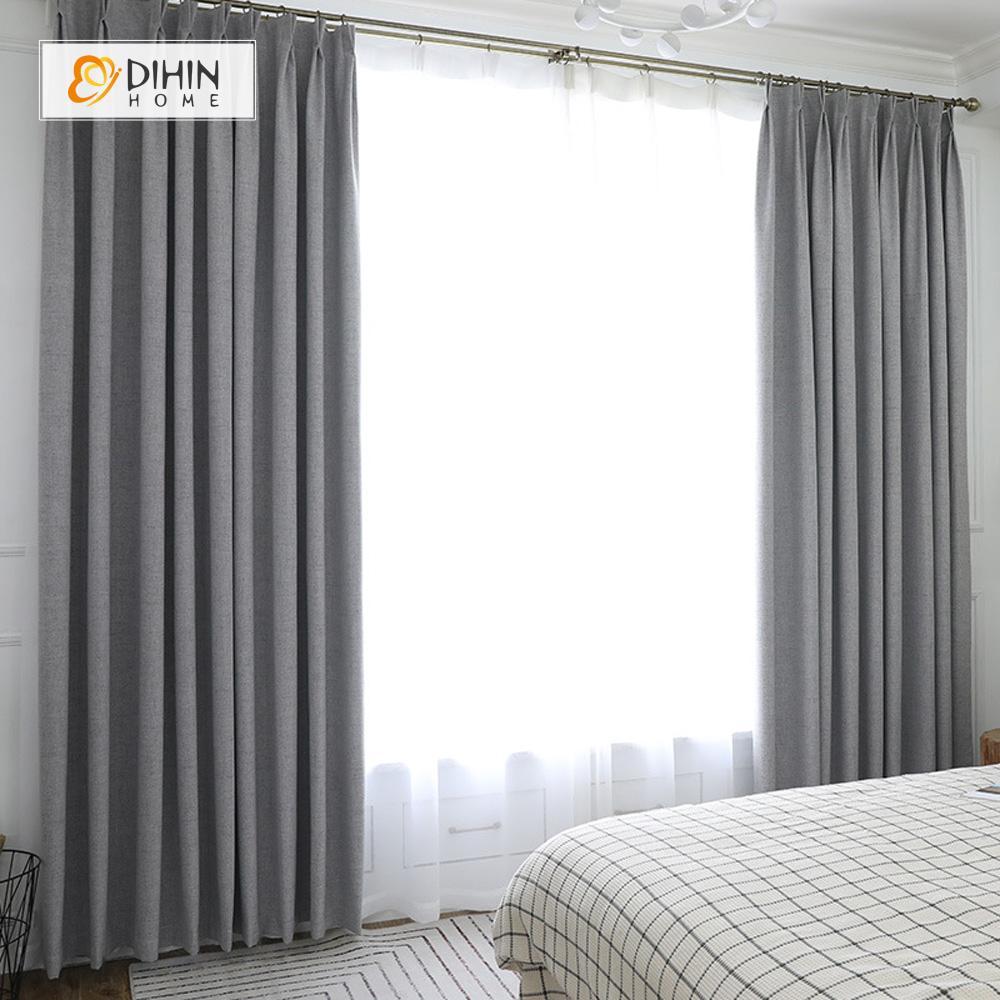 DIHIN HOME  Modern Grey Color Window Shade ,Cotton Linen ,Blackout Grommet Window Curtain for Living Room ,52x63-inch,1 Panel Roman Shades Curtains Window Blinds custom curtains blackout curtains curtains for living room sheer curtains curtain fabric linen curtains kitchen curtains velvet curtains pinch pleat curtains bay window curtains outdoor curtains pleated curtains floral curtains dining room curtains kitchen valances drapes for bedroom patio curtains nursery curtains grommet curtains