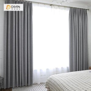 DIHIN HOME  Modern Grey Color Window Shade ,Cotton Linen ,Blackout Grommet Window Curtain for Living Room ,52x63-inch,1 Panel Roman Shades Curtains Window Blinds custom curtains blackout curtains curtains for living room sheer curtains curtain fabric linen curtains kitchen curtains velvet curtains pinch pleat curtains bay window curtains outdoor curtains pleated curtains floral curtains dining room curtains kitchen valances drapes for bedroom patio curtains nursery curtains grommet curtains