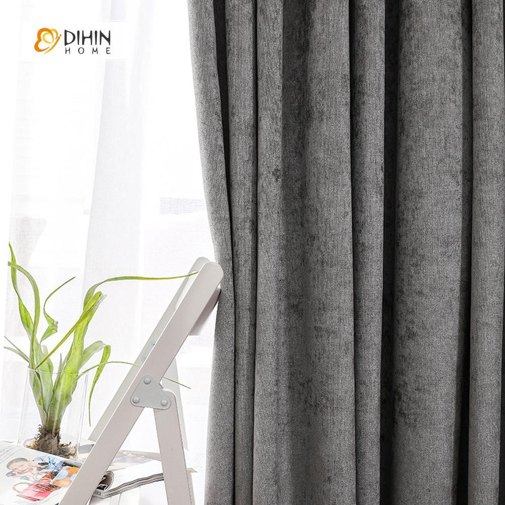 DIHIN HOME  Modern Grey Color Window Shade ,Velvet Fabric ,Blackout Grommet Window Curtain for Living Room ,52x63-inch,1 Panel Roman Shades Curtains Window Blinds custom curtains blackout curtains curtains for living room sheer curtains curtain fabric linen curtains kitchen curtains velvet curtains pinch pleat curtains bay window curtains outdoor curtains pleated curtains floral curtains dining room curtains kitchen valances drapes for bedroom patio curtains nursery curtains grommet curtains