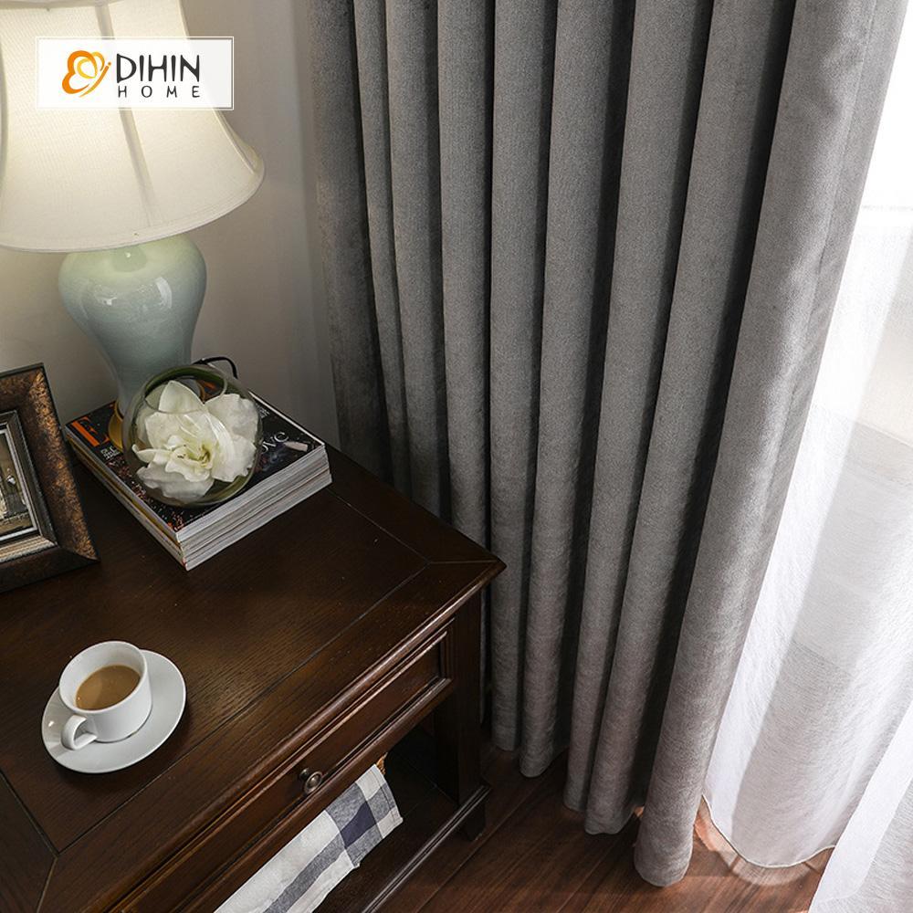 DIHIN HOME  Modern Grey Color Window Shade ,Velvet Fabric ,Blackout Grommet Window Curtain for Living Room ,52x63-inch,1 Panel Roman Shades Curtains Window Blinds custom curtains blackout curtains curtains for living room sheer curtains curtain fabric linen curtains kitchen curtains velvet curtains pinch pleat curtains bay window curtains outdoor curtains pleated curtains floral curtains dining room curtains kitchen valances drapes for bedroom patio curtains nursery curtains grommet curtains