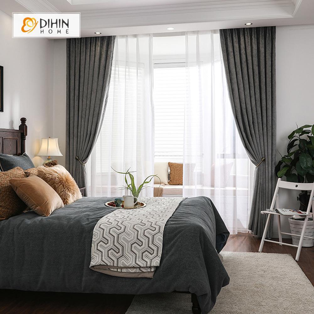 DIHIN HOME  Modern Grey Color Window Shade ,Velvet Fabric ,Blackout Grommet Window Curtain for Living Room ,52x63-inch,1 Panel Roman Shades Curtains Window Blinds custom curtains blackout curtains curtains for living room sheer curtains curtain fabric linen curtains kitchen curtains velvet curtains pinch pleat curtains bay window curtains outdoor curtains pleated curtains floral curtains dining room curtains kitchen valances drapes for bedroom patio curtains nursery curtains grommet curtains