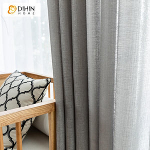 DIHIN HOME Modern Grey Day Curtain ,Sheer Curtain, Grommet Window Curtain for Living Room ,52x63-inch,1 Panel Roman Shades Curtains Window Blinds custom curtains blackout curtains curtains for living room sheer curtains curtain fabric linen curtains kitchen curtains velvet curtains pinch pleat curtains bay window curtains outdoor curtains pleated curtains floral curtains dining room curtains kitchen valances drapes for bedroom patio curtains nursery curtains grommet curtains