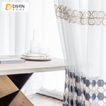 DIHIN HOME Modern Grey Geometric Embroidered,Sheer Curtain,Grommet Window Curtain for Living Room ,52x63-inch,1 Panel Roman Shades Curtains Window Blinds custom curtains blackout curtains curtains for living room sheer curtains curtain fabric linen curtains kitchen curtains velvet curtains pinch pleat curtains bay window curtains outdoor curtains pleated curtains floral curtains dining room curtains kitchen valances drapes for bedroom patio curtains nursery curtains grommet curtains