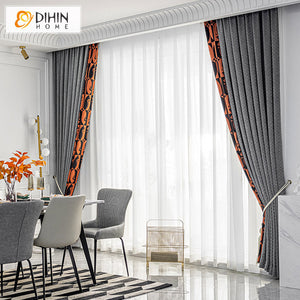 DIHIN HOME Modern Grey Jacquard Stitching Curtains,Grommet Window Curtain for Living Room ,52x63-inch,1 Panel Roman Shades Curtains Window Blinds custom curtains blackout curtains curtains for living room sheer curtains curtain fabric linen curtains kitchen curtains velvet curtains pinch pleat curtains bay window curtains outdoor curtains pleated curtains floral curtains dining room curtains kitchen valances drapes for bedroom patio curtains nursery curtains grommet curtains