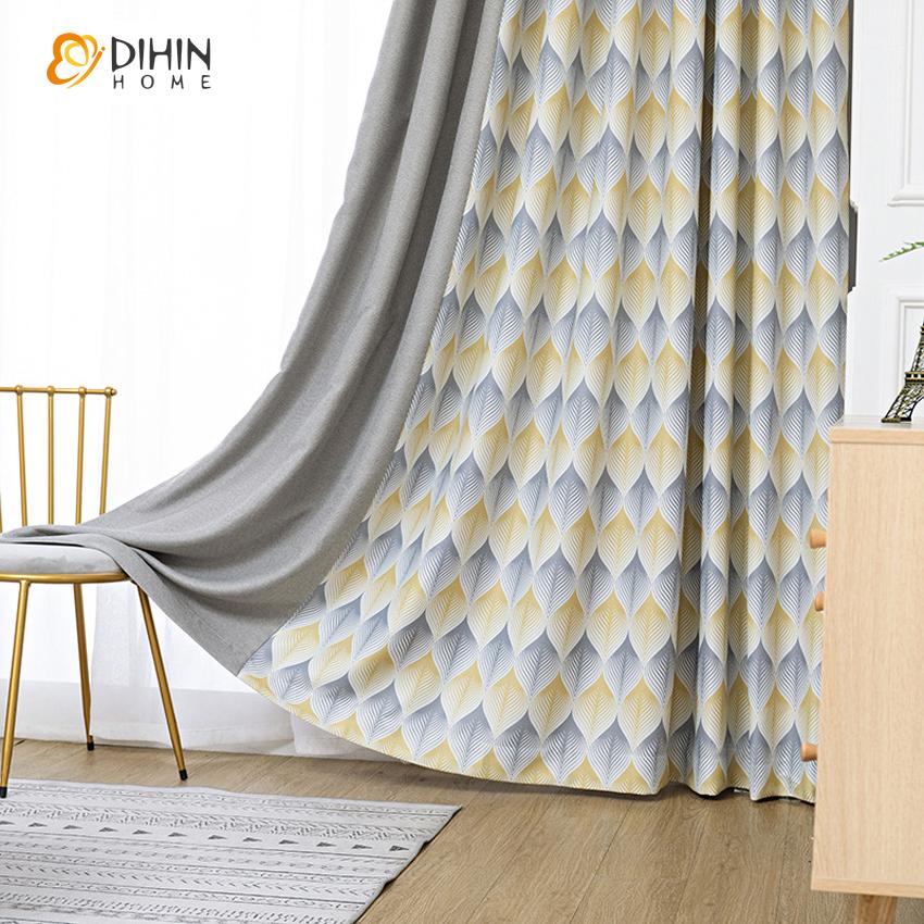 DIHIN HOME Modern Grey Leaf Texture Geometric Curtain,Blackout Curtains Grommet Window Curtain for Living Room ,52x63-inch,1 Panel Roman Shades Curtains Window Blinds custom curtains blackout curtains curtains for living room sheer curtains curtain fabric linen curtains kitchen curtains velvet curtains pinch pleat curtains bay window curtains outdoor curtains pleated curtains floral curtains dining room curtains kitchen valances drapes for bedroom patio curtains nursery curtains grommet curtains