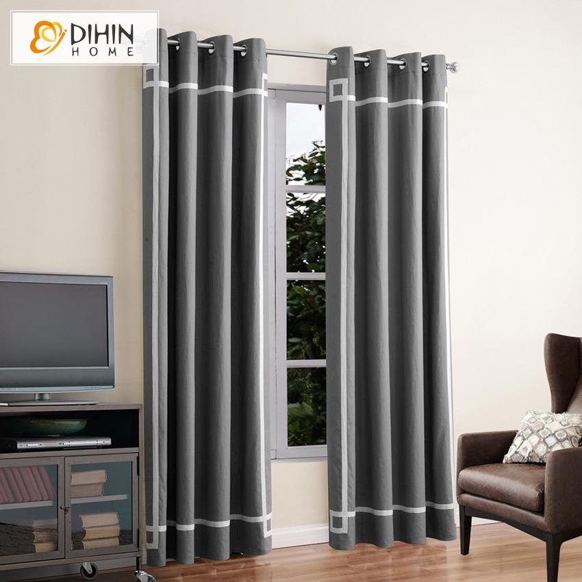 DIHIN HOME Modern Grey Striped Curtains,Blackout Grommet Window Curtain for Living Room ,52x63-inch,1 Panel Roman Shades Curtains Window Blinds custom curtains blackout curtains curtains for living room sheer curtains curtain fabric linen curtains kitchen curtains velvet curtains pinch pleat curtains bay window curtains outdoor curtains pleated curtains floral curtains dining room curtains kitchen valances drapes for bedroom patio curtains nursery curtains grommet curtains