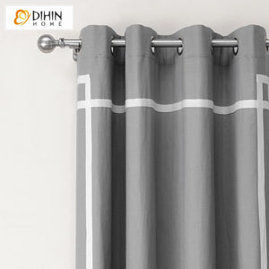 DIHIN HOME Modern Grey Striped Curtains,Blackout Grommet Window Curtain for Living Room ,52x63-inch,1 Panel Roman Shades Curtains Window Blinds custom curtains blackout curtains curtains for living room sheer curtains curtain fabric linen curtains kitchen curtains velvet curtains pinch pleat curtains bay window curtains outdoor curtains pleated curtains floral curtains dining room curtains kitchen valances drapes for bedroom patio curtains nursery curtains grommet curtains