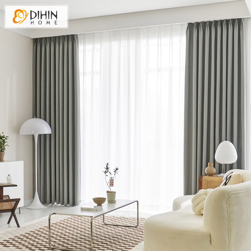 DIHIN HOME Modern Grey Thickening Embossed,Blackout Grommet Window Curtain for Living Room ,52x63-inch,1 Panel Roman Shades Curtains Window Blinds custom curtains blackout curtains curtains for living room sheer curtains curtain fabric linen curtains kitchen curtains velvet curtains pinch pleat curtains bay window curtains outdoor curtains pleated curtains floral curtains dining room curtains kitchen valances drapes for bedroom patio curtains nursery curtains grommet curtains