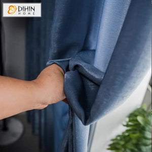DIHIN HOME Modern Half Blackout Blue Color Window Curtain ,Blackout Curtains Grommet Window Curtain for Living Room ,52x84-inch,1 Panel Roman Shades Curtains Window Blinds custom curtains blackout curtains curtains for living room sheer curtains curtain fabric linen curtains kitchen curtains velvet curtains pinch pleat curtains bay window curtains outdoor curtains pleated curtains floral curtains dining room curtains kitchen valances drapes for bedroom patio curtains nursery curtains grommet curtains
