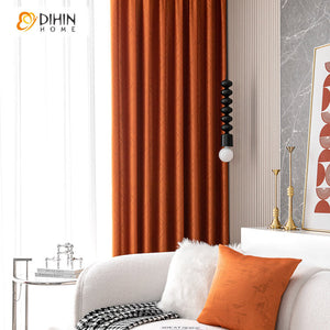 DIHIN HOME Modern Hermes Orange Jacquard Curtain,Blackout Grommet Window Curtain for Living Room,1 Panel Roman Shades Curtains Window Blinds custom curtains blackout curtains curtains for living room sheer curtains curtain fabric linen curtains kitchen curtains velvet curtains pinch pleat curtains bay window curtains outdoor curtains pleated curtains floral curtains dining room curtains kitchen valances drapes for bedroom patio curtains nursery curtains grommet curtains