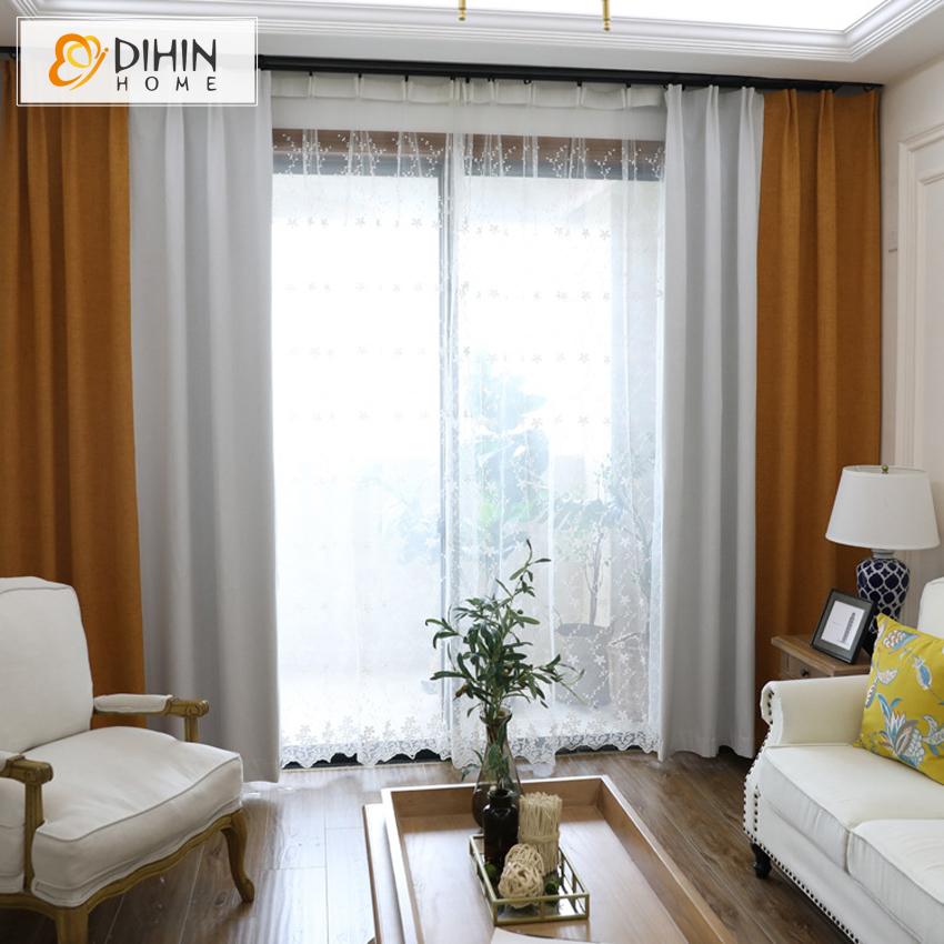 DIHIN HOME Modern High Blackout Spliced Curtains，Blackout Grommet Window Curtain for Living Room ,52x63-inch,1 Panel Roman Shades Curtains Window Blinds custom curtains blackout curtains curtains for living room sheer curtains curtain fabric linen curtains kitchen curtains velvet curtains pinch pleat curtains bay window curtains outdoor curtains pleated curtains floral curtains dining room curtains kitchen valances drapes for bedroom patio curtains nursery curtains grommet curtains