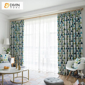 DIHIN HOME Modern High-end Colorful Geometric Triangle Printed,Blackout Grommet Window Curtain for Living Room,1 Panel Roman Shades Curtains Window Blinds custom curtains blackout curtains curtains for living room sheer curtains curtain fabric linen curtains kitchen curtains velvet curtains pinch pleat curtains bay window curtains outdoor curtains pleated curtains floral curtains dining room curtains kitchen valances drapes for bedroom patio curtains nursery curtains grommet curtains