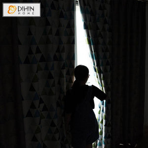 DIHIN HOME Modern High-end Colorful Geometric Triangle Printed,Blackout Grommet Window Curtain for Living Room,1 Panel Roman Shades Curtains Window Blinds custom curtains blackout curtains curtains for living room sheer curtains curtain fabric linen curtains kitchen curtains velvet curtains pinch pleat curtains bay window curtains outdoor curtains pleated curtains floral curtains dining room curtains kitchen valances drapes for bedroom patio curtains nursery curtains grommet curtains
