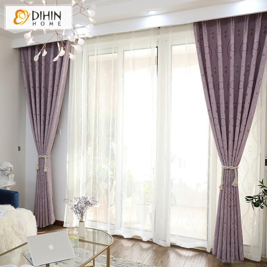 DIHIN HOME Modern High Quality Circle and Geometry Window Shade ,Cotton / Linen,Blackout Grommet Window Curtain for Living Room ,52x63-inch,1 Panel Roman Shades Window Curtains Curtains Window Blinds Curtains Drapes linen drapery curtains and drapes windows drapes custom curtains blackout curtains curtains for living room window shades sheer curtains curtain fabric window treatments custom drapery