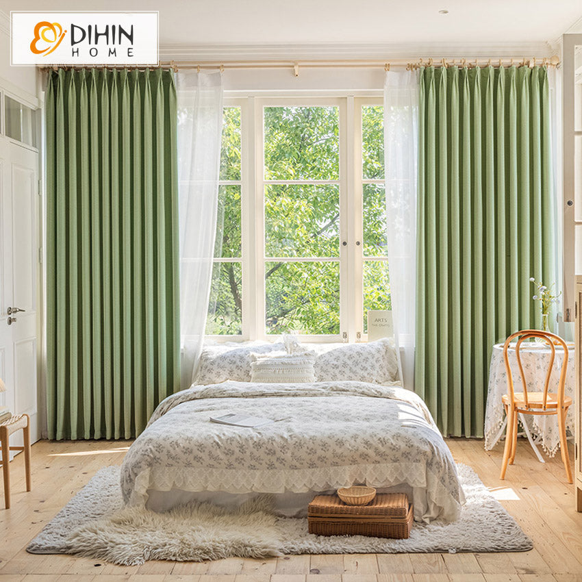 DIHIN HOME Modern High Quality Green Color,Blackout Grommet Window Curtain for Living Room,1 Panel Roman Shades Curtains Window Blinds custom curtains blackout curtains curtains for living room sheer curtains curtain fabric linen curtains kitchen curtains velvet curtains pinch pleat curtains bay window curtains outdoor curtains pleated curtains floral curtains dining room curtains kitchen valances drapes for bedroom patio curtains nursery curtains grommet curtains