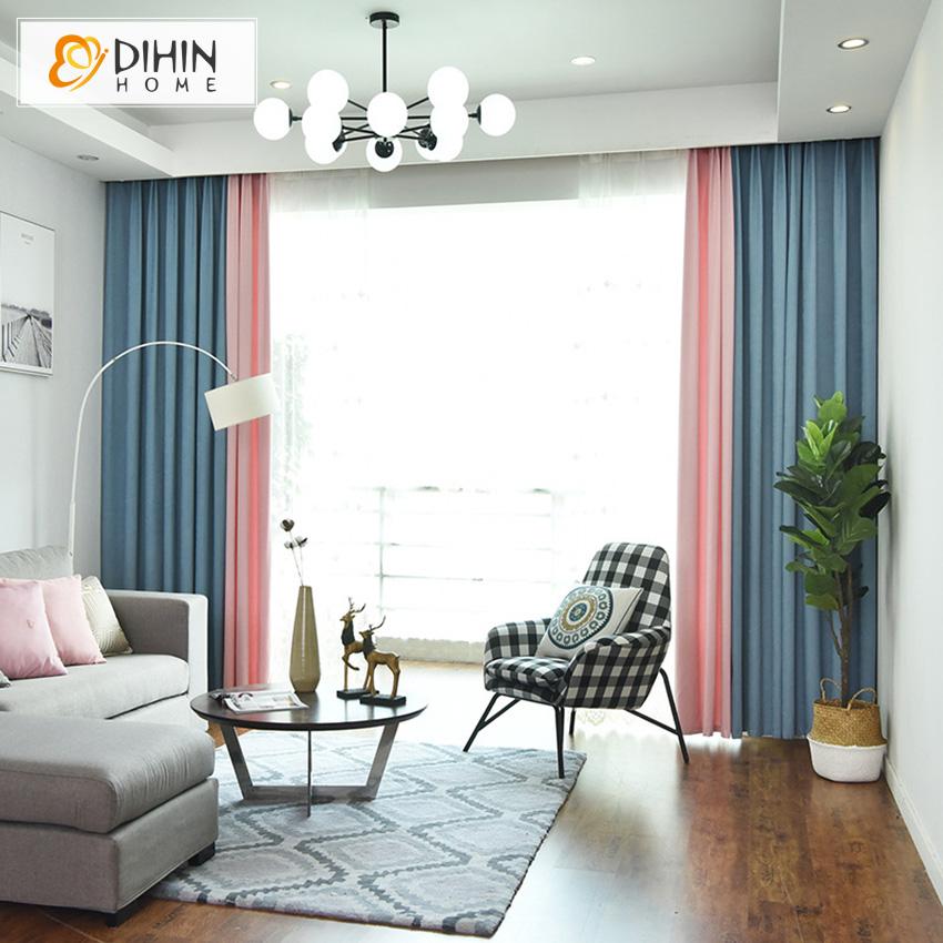 DIHIN HOME Modern High Quality Soft Feeling Pink and Blue Printed,Blackout Grommet Window Curtain for Living Room ,52x63-inch,1 Panel Roman Shades Curtains Window Blinds custom curtains blackout curtains curtains for living room sheer curtains curtain fabric linen curtains kitchen curtains velvet curtains pinch pleat curtains bay window curtains outdoor curtains pleated curtains floral curtains dining room curtains kitchen valances drapes for bedroom patio curtains nursery curtains grommet curtains