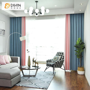 DIHIN HOME Modern High Quality Soft Feeling Pink and Blue Printed,Blackout Grommet Window Curtain for Living Room ,52x63-inch,1 Panel Roman Shades Curtains Window Blinds custom curtains blackout curtains curtains for living room sheer curtains curtain fabric linen curtains kitchen curtains velvet curtains pinch pleat curtains bay window curtains outdoor curtains pleated curtains floral curtains dining room curtains kitchen valances drapes for bedroom patio curtains nursery curtains grommet curtains
