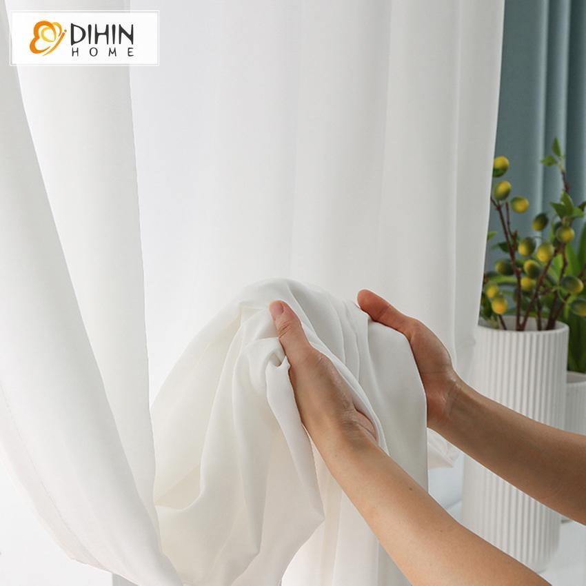DIHIN HOME Modern High Quality White Sheer Curtain, Grommet Window Curtain for Living Room ,52x63-inch,1 Panel Roman Shades Curtains Window Blinds custom curtains blackout curtains curtains for living room sheer curtains curtain fabric linen curtains kitchen curtains velvet curtains pinch pleat curtains bay window curtains outdoor curtains pleated curtains floral curtains dining room curtains kitchen valances drapes for bedroom patio curtains nursery curtains grommet curtains