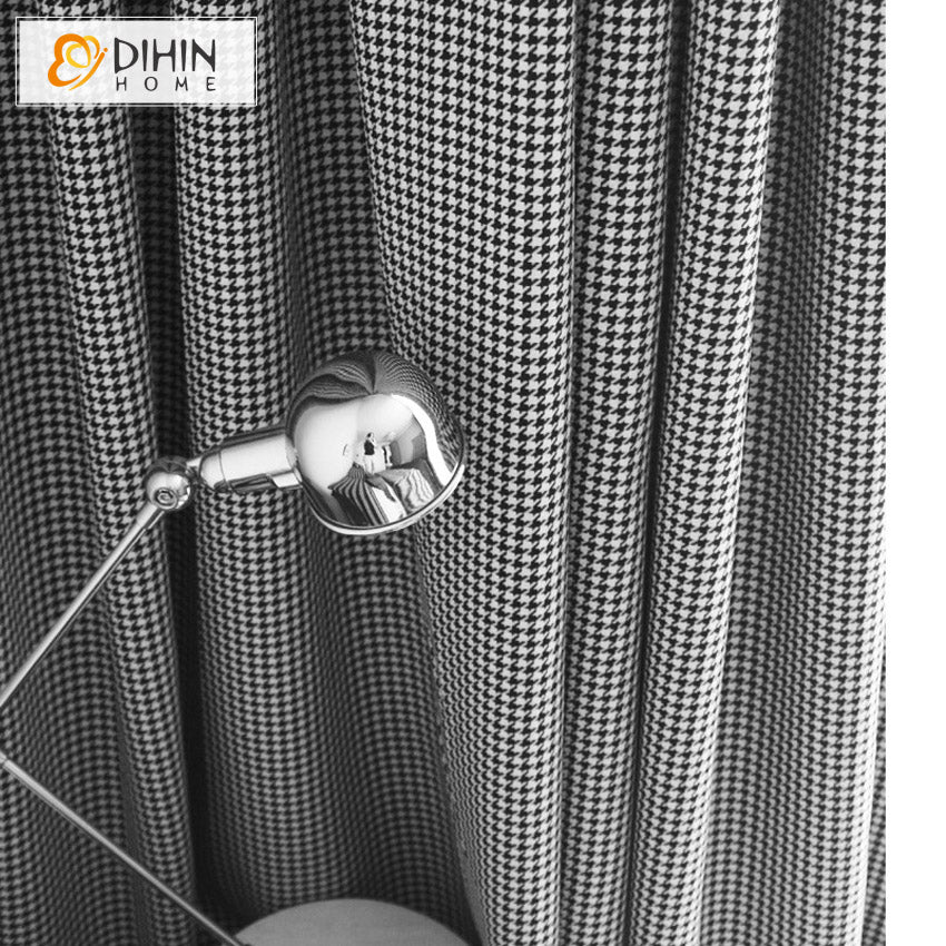 DIHIN HOME Modern Houndstooth Jacquard,Blackout Grommet Window Curtain for Living Room ,52x63-inch,1 Panel Roman Shades Curtains Window Blinds custom curtains blackout curtains curtains for living room sheer curtains curtain fabric linen curtains kitchen curtains velvet curtains pinch pleat curtains bay window curtains outdoor curtains pleated curtains floral curtains dining room curtains kitchen valances drapes for bedroom patio curtains nursery curtains grommet curtains