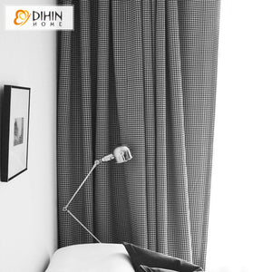 DIHIN HOME Modern Houndstooth Jacquard,Blackout Grommet Window Curtain for Living Room ,52x63-inch,1 Panel Roman Shades Curtains Window Blinds custom curtains blackout curtains curtains for living room sheer curtains curtain fabric linen curtains kitchen curtains velvet curtains pinch pleat curtains bay window curtains outdoor curtains pleated curtains floral curtains dining room curtains kitchen valances drapes for bedroom patio curtains nursery curtains grommet curtains