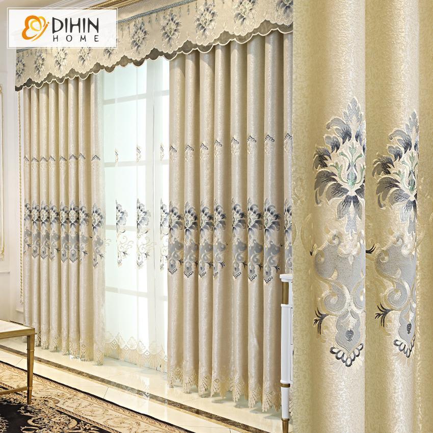 DIHIN HOME Modern Jacquard Curtain Luxury Valance,Blackout Curtains Grommet Window Curtain for Living Room ,52x84-inch,1 Panel Roman Shades Curtains Window Blinds custom curtains blackout curtains curtains for living room sheer curtains curtain fabric linen curtains kitchen curtains velvet curtains pinch pleat curtains bay window curtains outdoor curtains pleated curtains floral curtains dining room curtains kitchen valances drapes for bedroom patio curtains nursery curtains grommet curtains