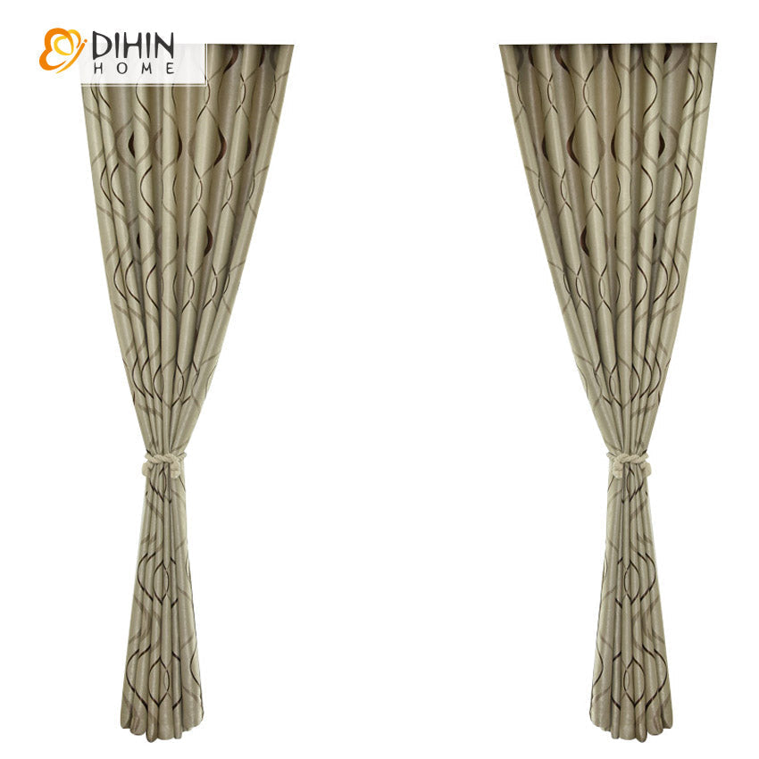 DIHIN HOME Modern Jacquard Waves Striped,Blackout Grommet Window Curtain for Living Room,1 Panel Roman Shades Curtains Window Blinds custom curtains blackout curtains curtains for living room sheer curtains curtain fabric linen curtains kitchen curtains velvet curtains pinch pleat curtains bay window curtains outdoor curtains pleated curtains floral curtains dining room curtains kitchen valances drapes for bedroom patio curtains nursery curtains grommet curtains